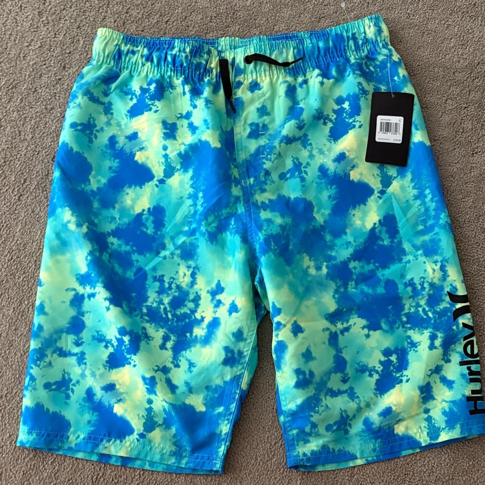 Hurley Kids Blue and Yellow Swim Shorts